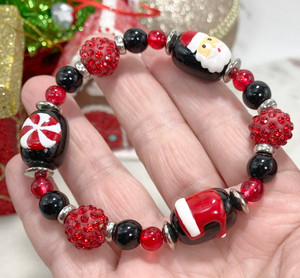 Christmas Santa Buffalo Plaid Bracelet