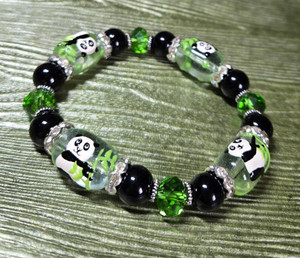 Panda Hand Painted Stretch Bracelet - Fiona Bracelet Panda Hand Painted Stretch Bracelet - Fiona Bracelet