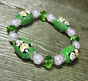Panda Bracelet GREEN for Teen and Women - Fiona - BR2394 Panda Bracelet GREEN for Teen and Women - Fiona - BR2394