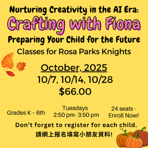 Crafting with Fiona - Rosa- October, 2025 - 3 Classes Crafting with Fiona - Rosa- October, 2025 - 3 Classes