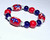 Painted USA  Star Flag Glass Beaded Stretch Bracelet (BR-2123
)