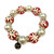 Luxury Painted Red Snowflakes Glass Beaded Stretch Bracelet BR2347RED - fionaaccessories.com
