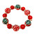 Luxury Painted Red Green Christmas Tree Glass Beaded Stretch Bracelet BR2530L - fionaaccessories.com