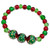 Painted Christmas Tree Glass Beaded Stretch Bracelet