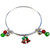 Painted Christmas Jingle Bell Adjustable Bangle (BR-2991A)