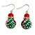 Painted Christmas Tree Glass Beads Earrings (E-348) Painted Christmas Tree Glass Beads Earrings (E-348)