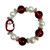 Painted Kid's Christmas Snowman Glass Beaded Stretch Bracelet (IUP13-3KI