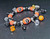 Painted Spider Charm Glass Beaded Stretch Bracelet