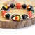 Painted Halloween Candy Corn Glass Beaded Stretch Bracelet (BR-3087A)