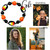 Painted Halloween Candy Corn Glass Beaded Stretch Bracelet (BR-3087A)