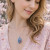 Fine Painted Cherry Blossom Swarovski Aqua Crystal Necklace (NE-3133) - Inspired by Van Gogh's Almond Blossom Painting.