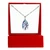 Fine Painted Cherry Blossom Swarovski Aqua Crystal Necklace (NE-3133) - With Gift Box - Inspired by Van Gogh's Almond Blossom Painting.
