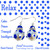 Blue Polka Dots Glass and Crystals Beaded Drop Earrings(E-374D) - Carded -Relax,Calm,Peace,Tranquil,Intelligent