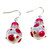 Magenta Polka Dots Glass and Crystals Beaded Drop Earrings(E-374G) -Inspire, Leader, Artistic, Creative, Big Heart