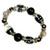 Painted Halloween Black Pumpkin, Bat, Spider, Boo Glass Beaded Stretch Bracelet HW-03