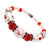 Valentine Bracelet - Red Hearts Bracelet  - Glass and Crystals Beaded  with Magnetic Clasps Bracelet - Hand painted - IUP025LM