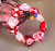 Painted Hearts with Handmade Murano Hearts Glass Beaded Stretch Bracelet