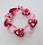 Painted Hearts with Handmade Murano Hearts Glass Beaded Stretch Bracelet