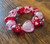 Painted Hearts with Handmade Murano Hearts Glass Beaded Stretch Bracelet