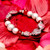 The Love Bracelet -  Heart Bracelet - Beaded Bracelets for Women - Gifts for Her Valentines Day - Red and Pink - Fiona - PUP176
