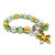 Yellow Lily Charm Flower Bracelet - Spring Jewelry for Daughter - Handmade Glass Beaded Bracelet  for Girlfriend  - Fiona -  BR2473B