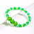 Painted Dainty Green Shamrock Glass and Crystals Beaded Stretch Bracelet