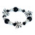 Black and White Butterfly Glass Beaded Stretch Bracelet.