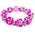 Painted Purple Dice Bunco Casino Game Beaded Stretch Bracelet.