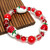 Painted Rose New York State Flower Glass Beaded Stretch Bracelet.