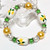 Painted Yellow Jasmine South Carolina State Flower Glass Beaded Stretch Bracelet.
