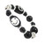 Painted Black Emoji Kids Glass Beaded Stretch Bracelet. | Fiona Accessories