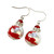 Superfine Painted Christmas Red Jumping Reindeer Glass Beaded Drop Earrings E398 - fionaccessories.com