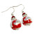 Superfine Painted Christmas Red Jumping Reindeer Glass Beaded Drop Earrings E398 - fionaccessories.com
