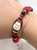 Christmas Santa Buffalo Red Beaded Stretch Bracelet