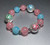 Christmas Painted Cookie Snowflake Glass Beaded Stretch Bracelet