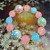 Christmas Painted Cookie Snowflake Glass Beaded Stretch Bracelet