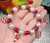 Christmas Peppermint Candy Stick Beaded Stretch Bracelet
