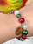 Christmas Candy Peppermint Red Green Charm Beaded Bracelet