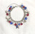 Patriotic Charm Bracelet – Red White Blue Crystal Beads & Star Charms | Handmade USA-Inspired Jewelry