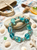 Blue Beach Hand Painted Bead Stretch Bracelet - Fiona