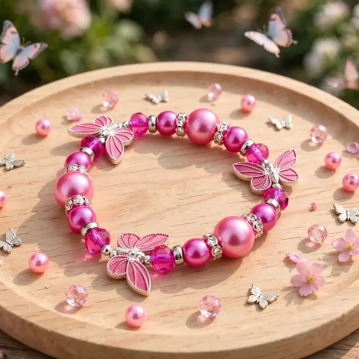 Fiona Butterfly Bracelet Pink