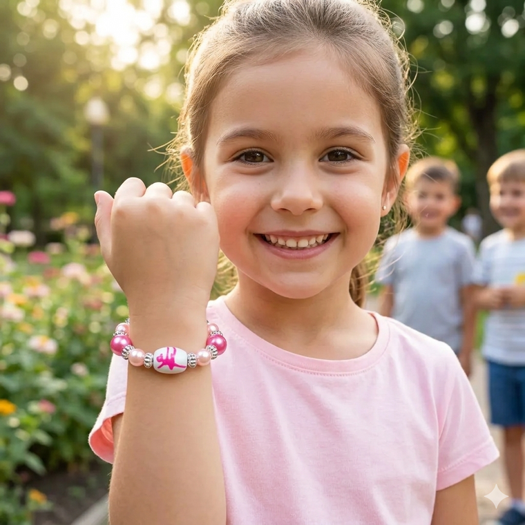 Fiona Pink Ballerina Stretch Bracelet Kid