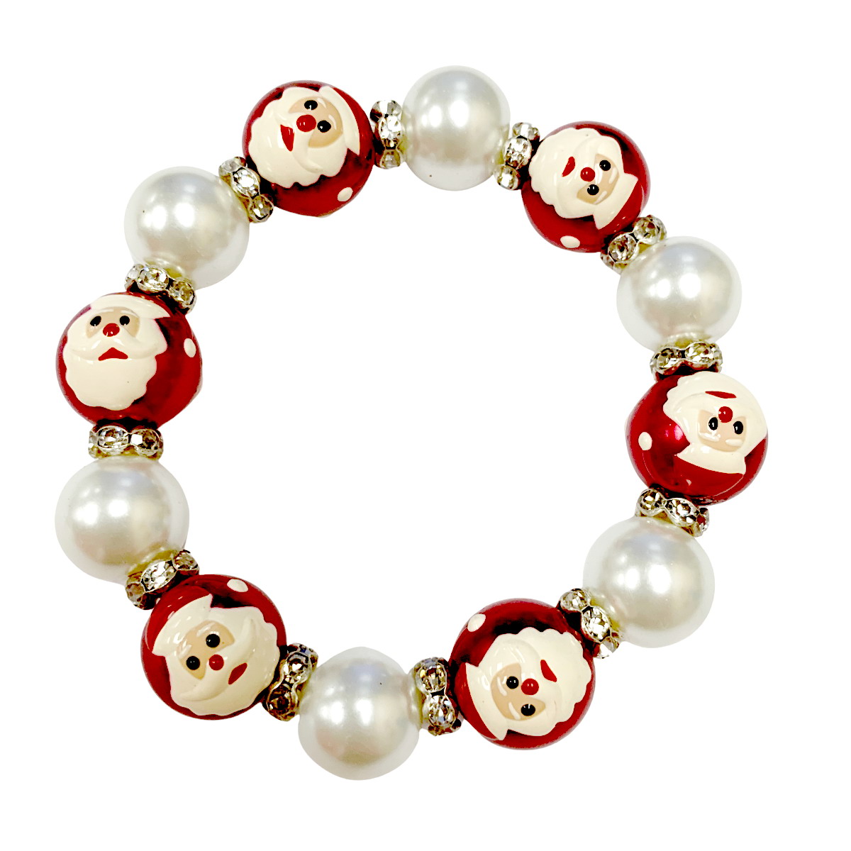 Santa Claus Christmas Bracelet| Handmade Glass Beaded Bracelet for