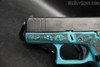 Glock 43X W/ Turquoise Rose Frame 9MM