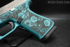 Glock 43X W/ Turquoise Rose Frame 9MM