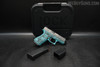 Glock 43X W/ Turquoise Rose Frame 9MM