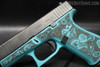 Glock 43X W/ Turquoise Rose Frame 9MM