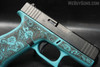 Glock 43X W/ Turquoise Rose Frame 9MM