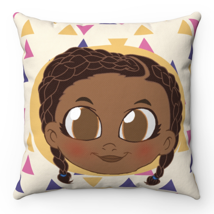 Decorative throw pillow for girls room home decor black girl gold purple