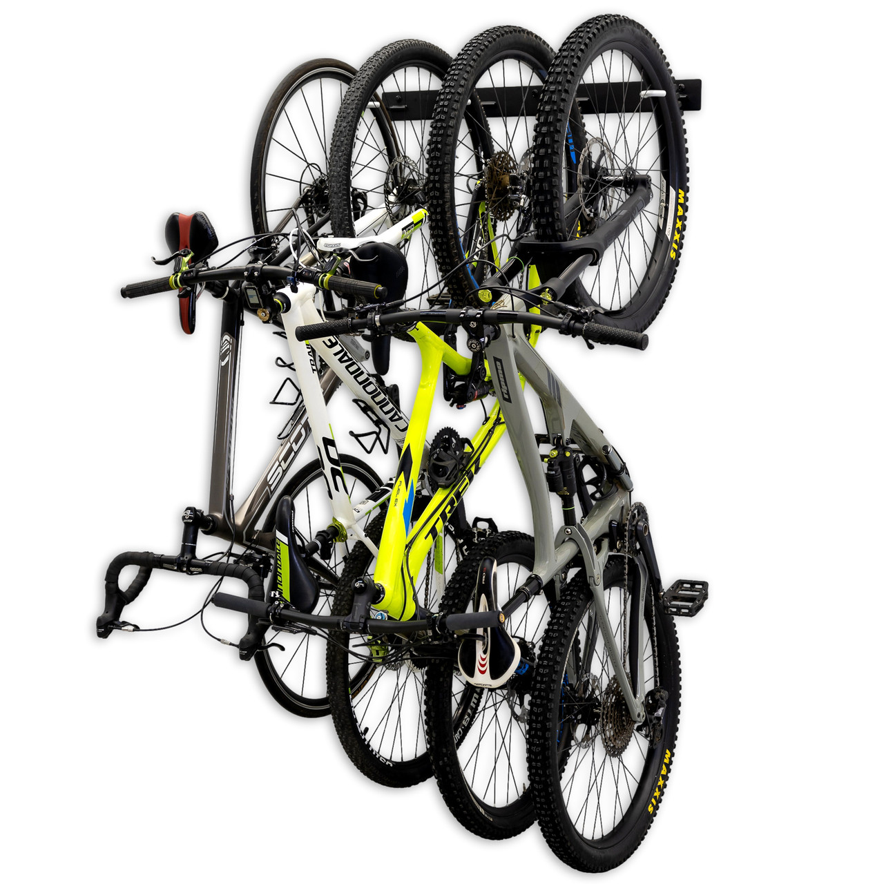 wall mounted bike rack 4 bikes